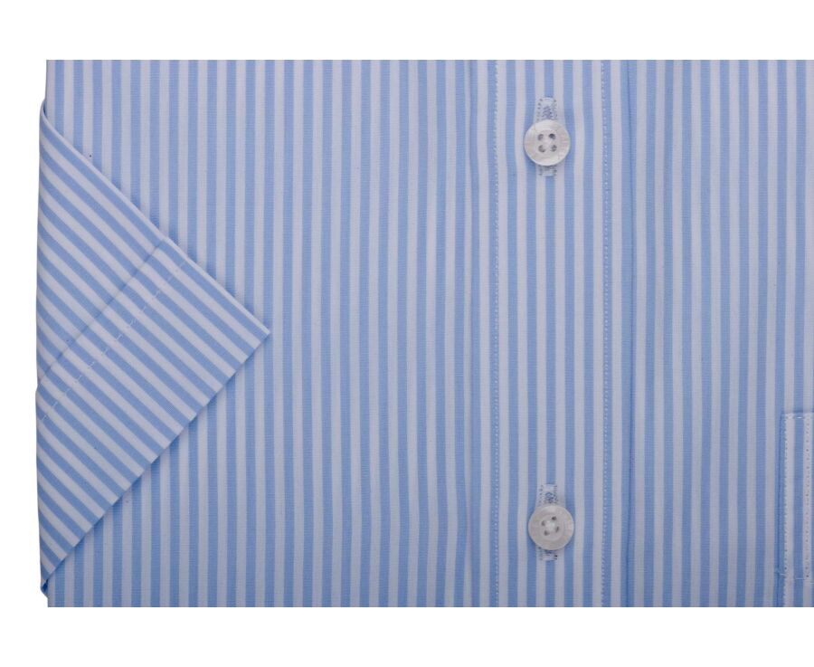 Light Blue & White striped short sleeve shirt - MAZAIRE