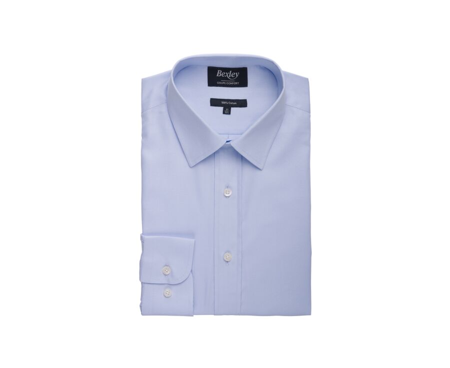 Men's shirt in cotton - Pale Blue - DELMONT