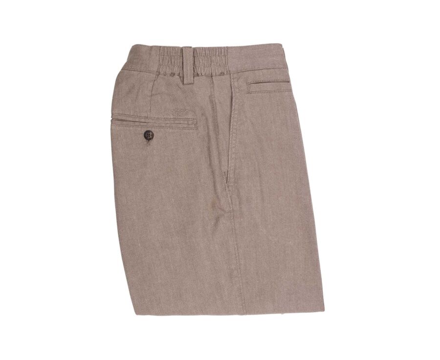 Light Khaki Chevron Bermuda Shorts - KYRAS