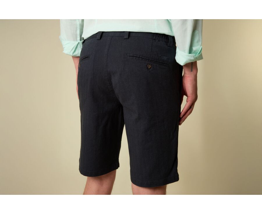 Dark Navy Chevron Bermuda Shorts - KYRAS