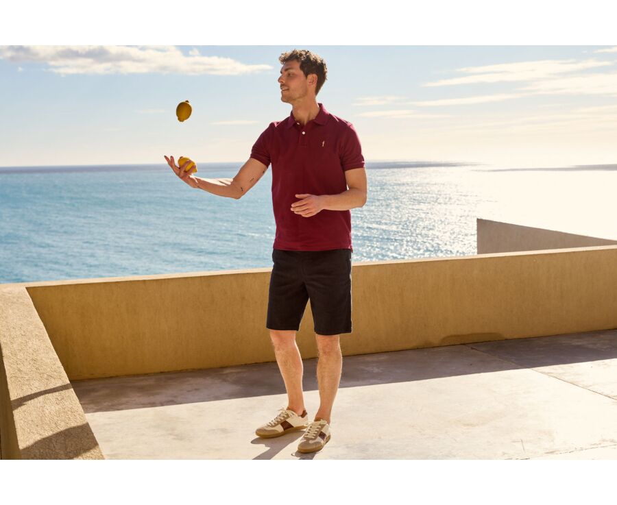 Dark Navy Chevron Bermuda Shorts - KYRAS