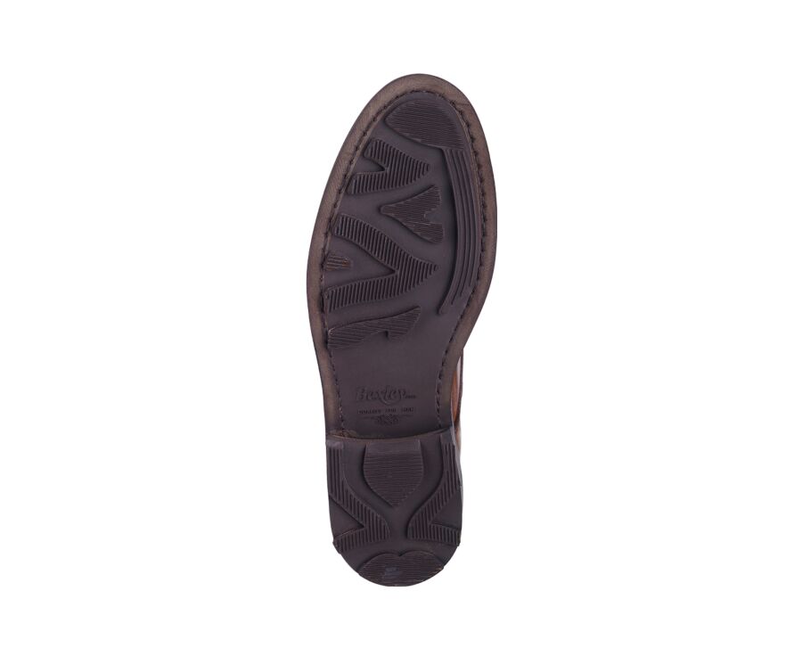 Brown Cognac Derby Boots - Rubber outsole - HUDSON HIGH GOMME COUNTRY