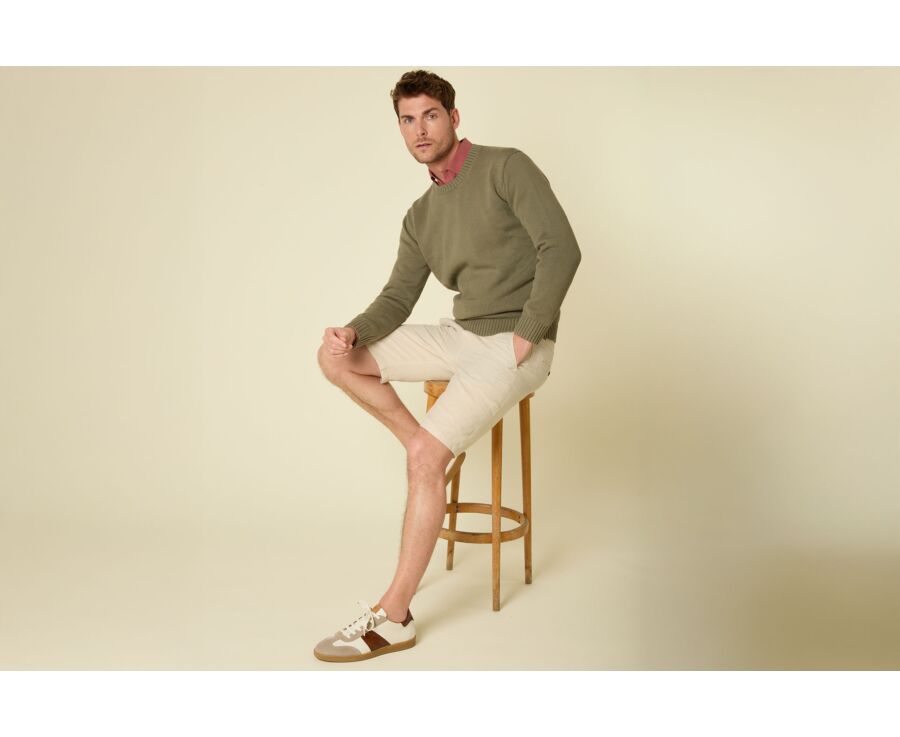 Crew neck jumper - Khaki - CALDERIK