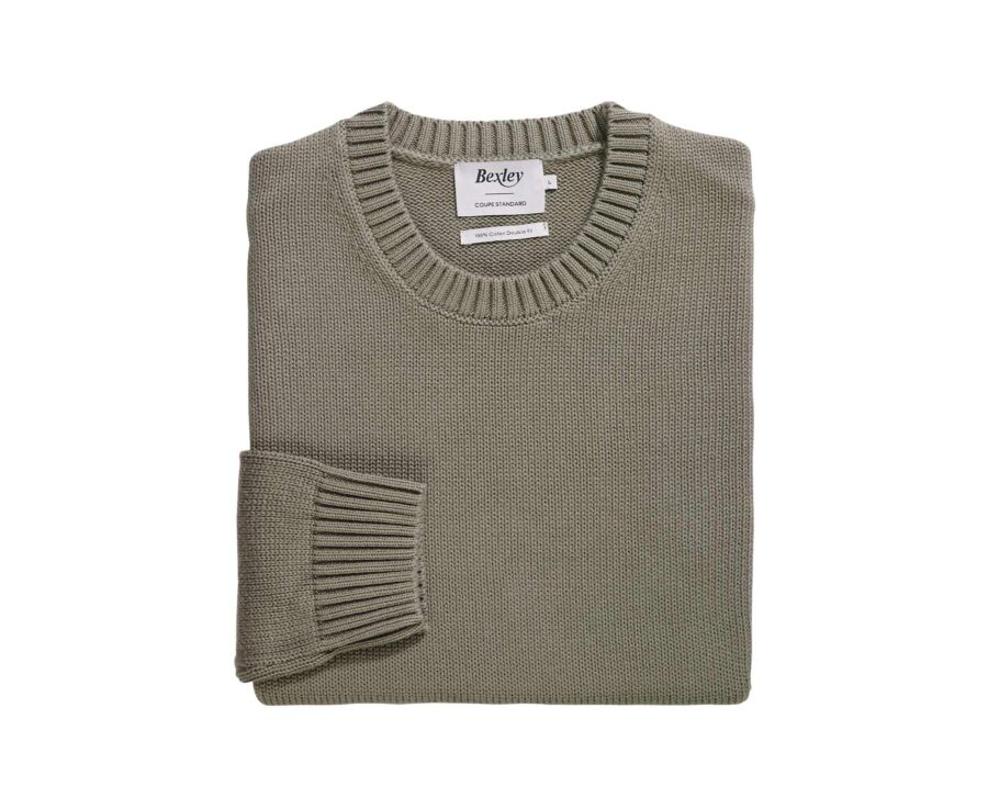 Crew neck jumper - Khaki - CALDERIK