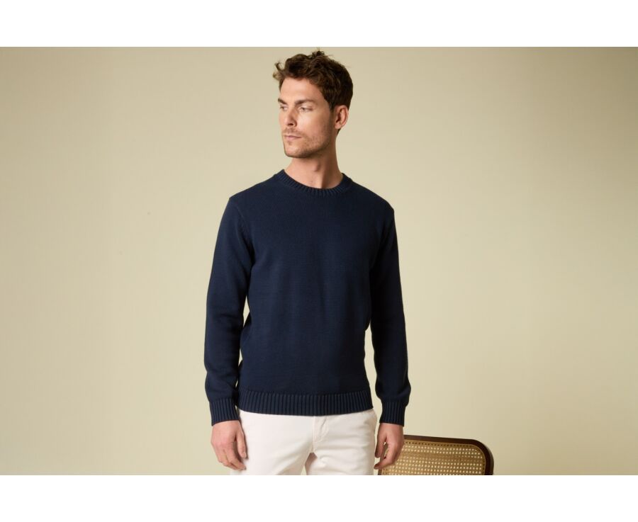 Crew neck jumper - Navy - CALDERIK
