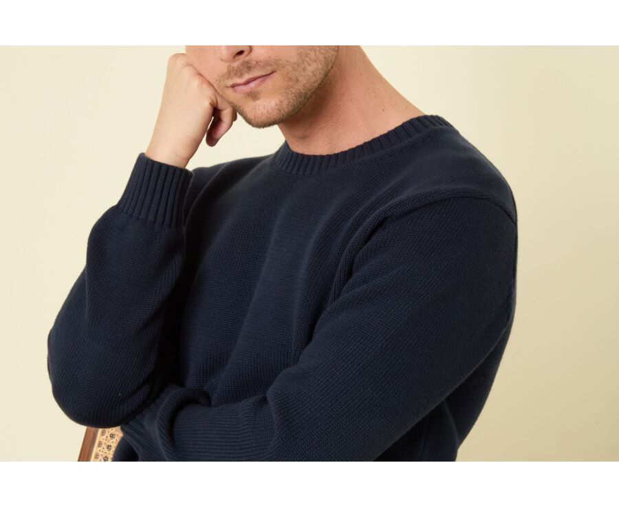 Crew neck jumper - Navy - CALDERIK