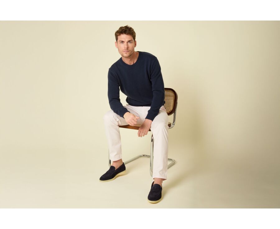 Crew neck jumper - Navy - CALDERIK