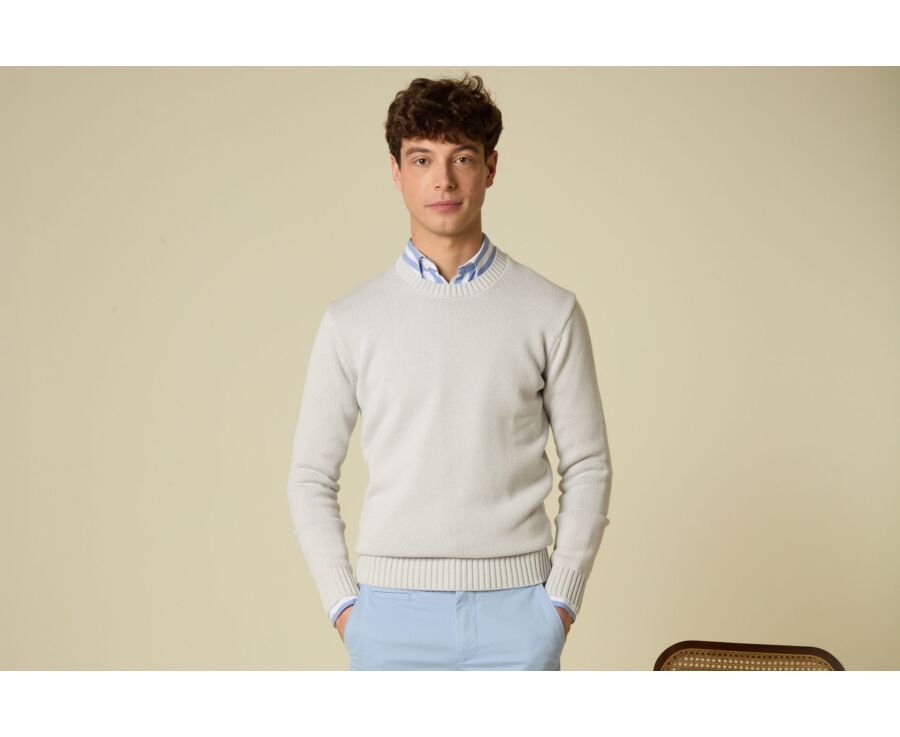 Crew neck jumper - Greige - CALDERIK