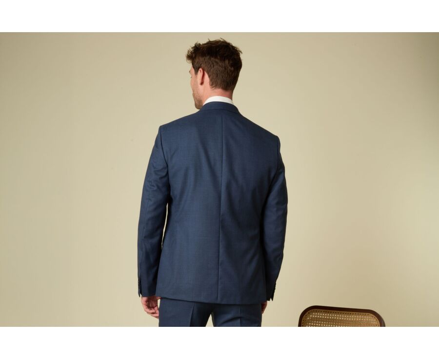 Men's Double-Breasted Jacket - Blue Mélange - LAZARE