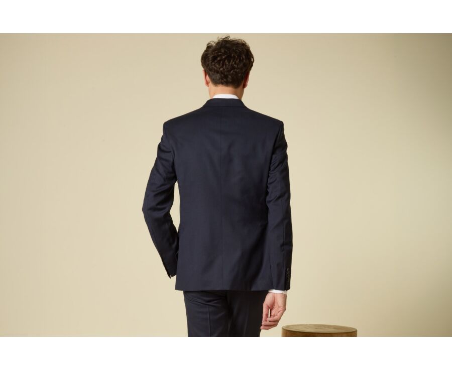Men's Double-Breasted Jacket - Navy Blue - LAZARE