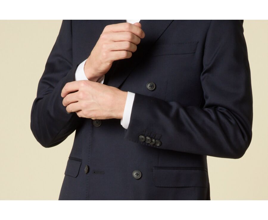 Men's Double-Breasted Jacket -Navy Blue - LAZARE