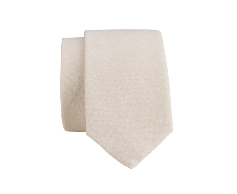 Ecru Chambray Cotton and Linen Tie