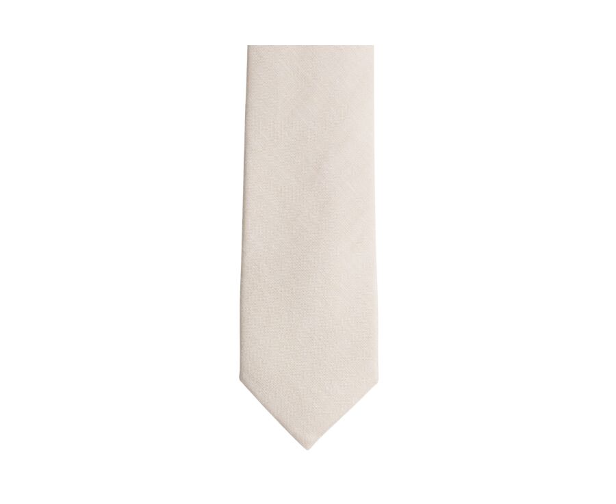 Ecru Chambray Cotton and Linen Tie
