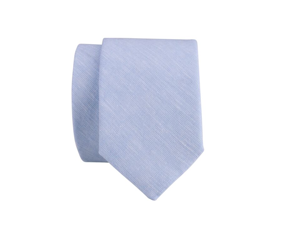 Light Blue Chambray Cotton and Linen Tie