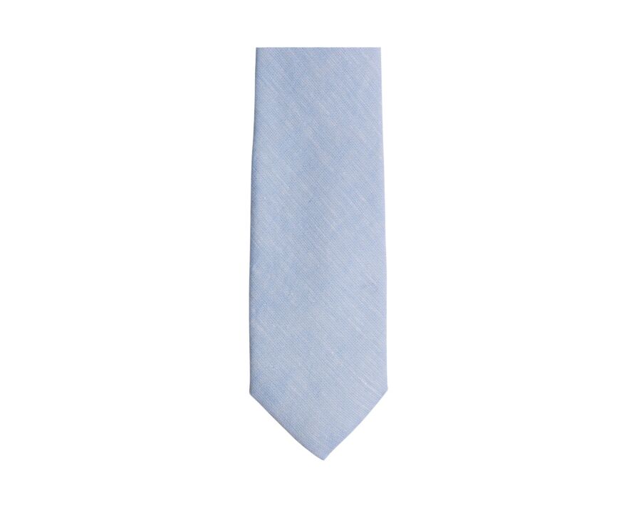 Light Blue Chambray Cotton and Linen Tie