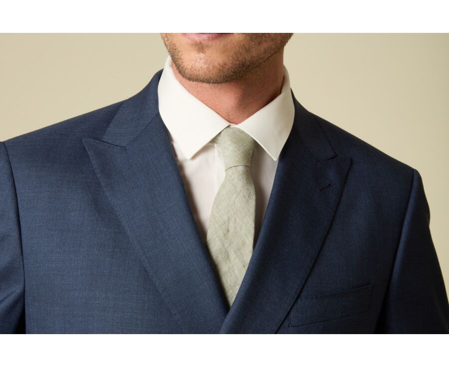 Khaki Chambray Cotton and Linen Tie