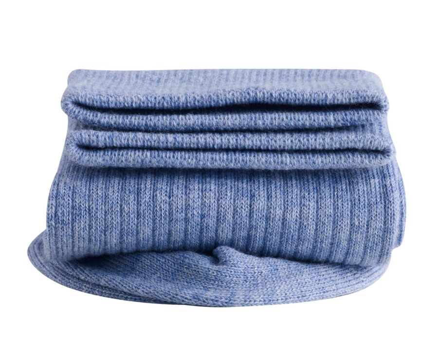Ribbed cotton socks - Heathered blue