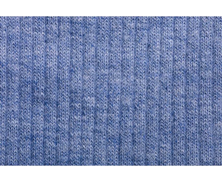 Ribbed cotton socks - Heathered blue