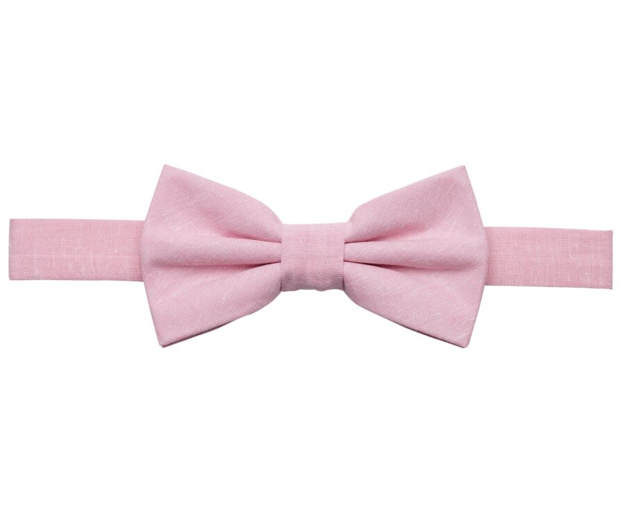Pink Chambray Cotton and Linen Bow Tie