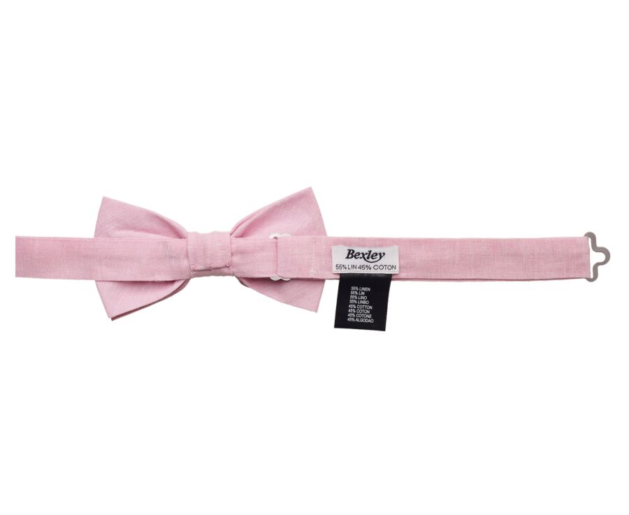 Pink Chambray Cotton and Linen Bow Tie