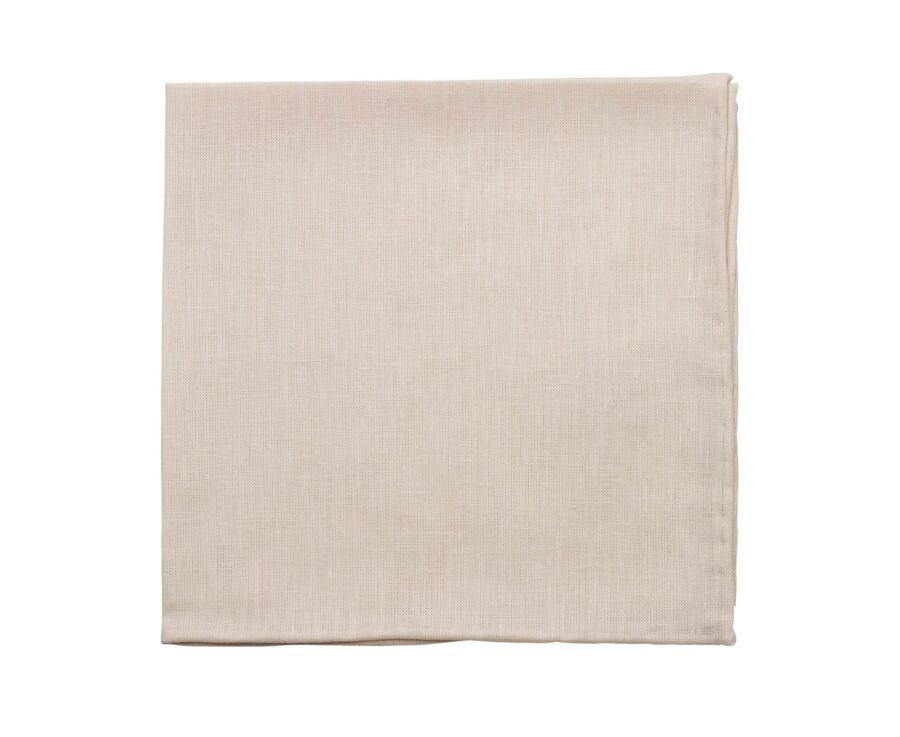 Ecru Chambray Cotton and Linen Pocket Square