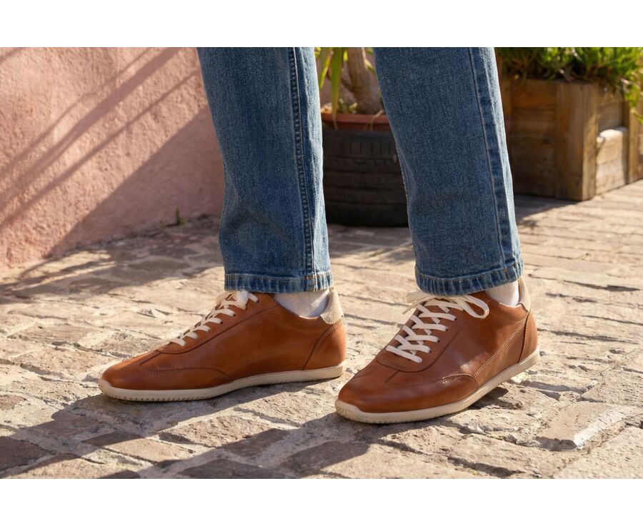Men’s sneakers -Patina Cognac - BREMLEA