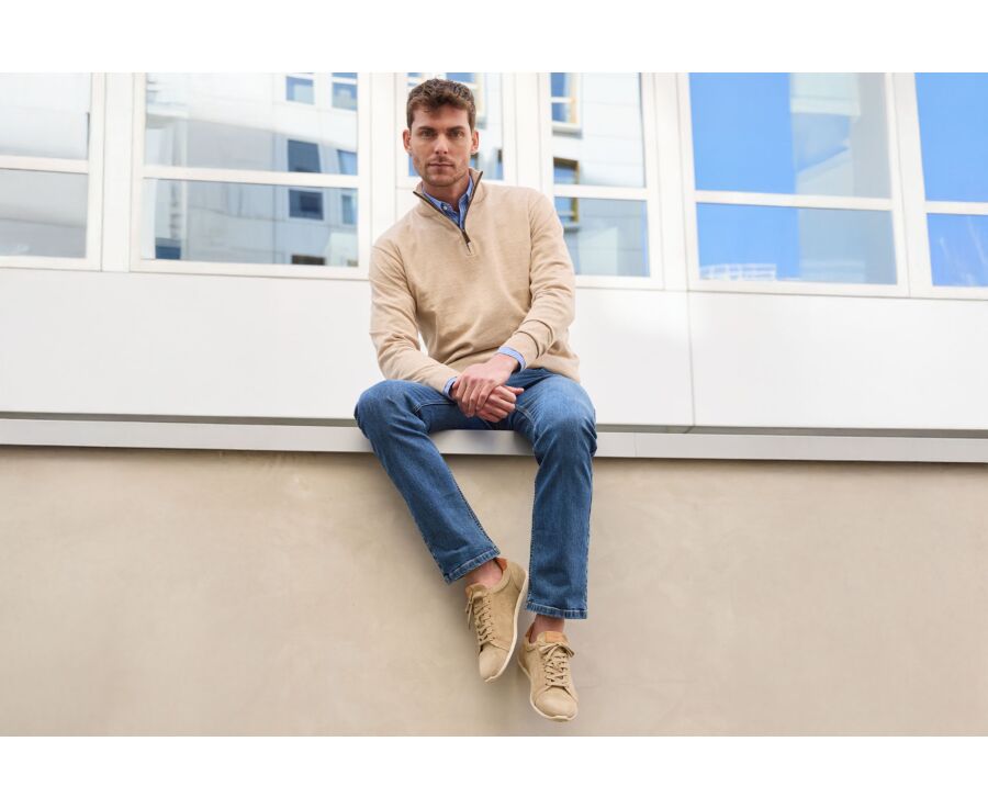 Men’s sneakers - Beige Suede - TARILTA