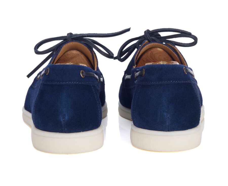 Navy Suede Boat Shoes - MOCKINYA