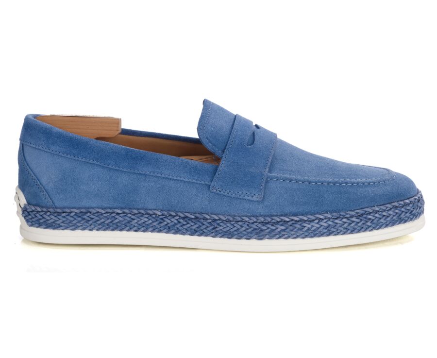 Men’s Blue Suede Loafers - MUNTIRI