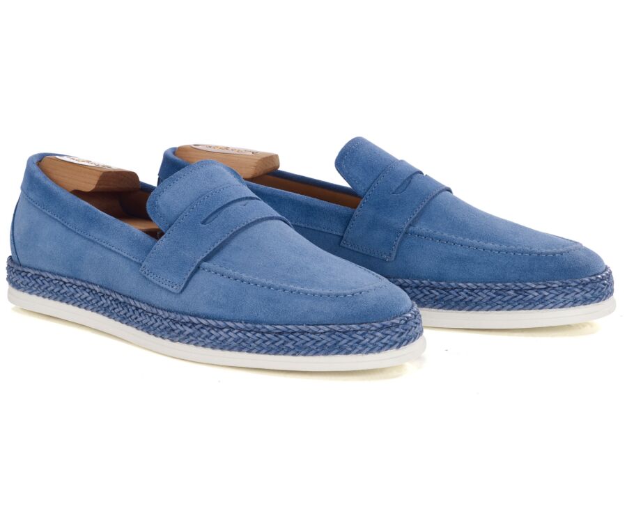 Men’s Blue Suede Loafers - MUNTIRI