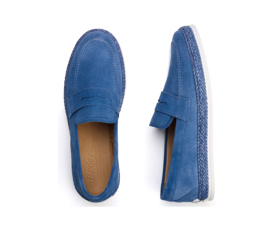 Men’s Blue Suede Loafers - MUNTIRI