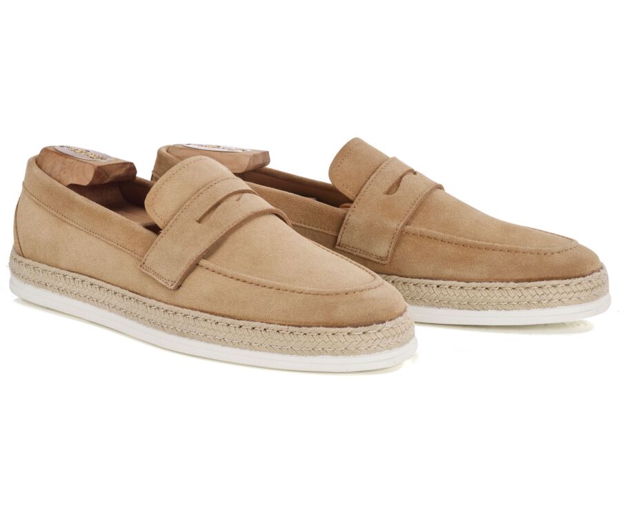 Men’s Camel Suede Loafers - MUNTIRI