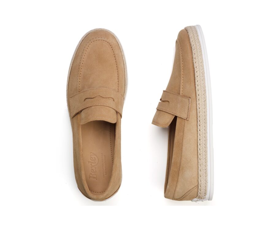 Men’s Camel Suede Loafers - MUNTIRI