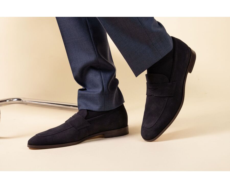 Men’s Loafer - Navy Suede - CANNERO