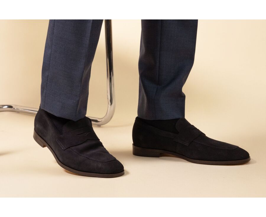 Men’s Loafer - Navy Suede - CANNERO