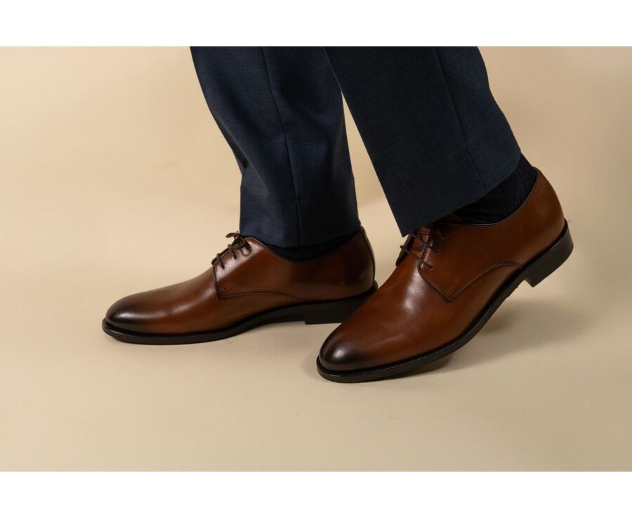 Patina Chestnut Leather - Derby Shoes - MARKFORD