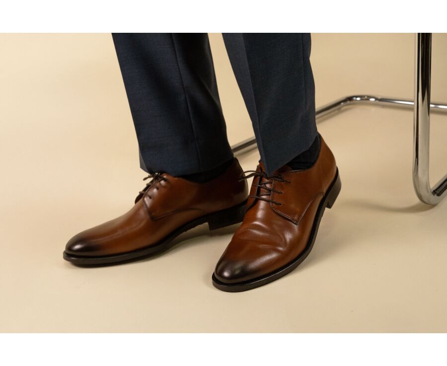 Patina Chestnut Leather - Derby Shoes - MARKFORD