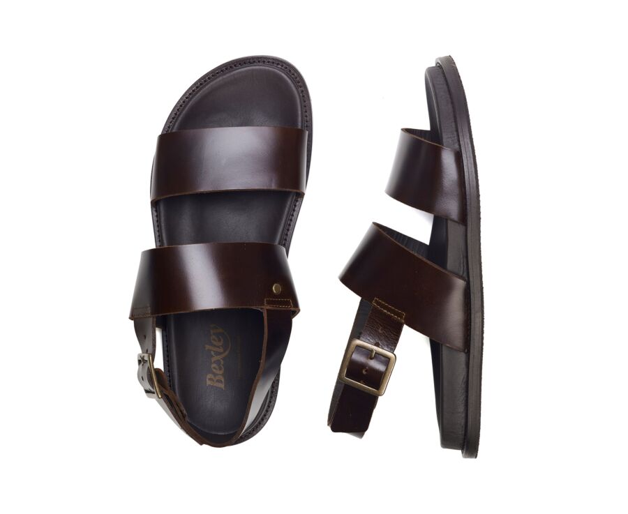 Chocolate leather flat sandal - KANIVA