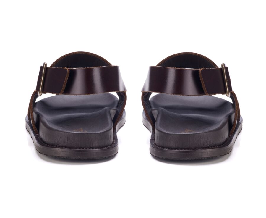 Chocolate leather flat sandal - KANIVA