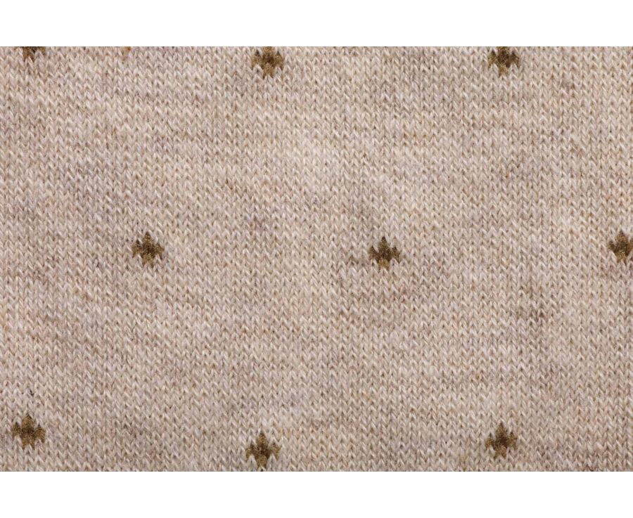Patterned cotton socks - Heathered beige and camel