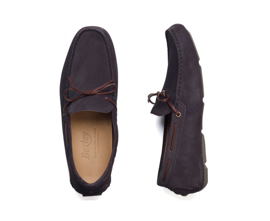 Men’s Charcoal Suede Loafers - FLAGAMI II