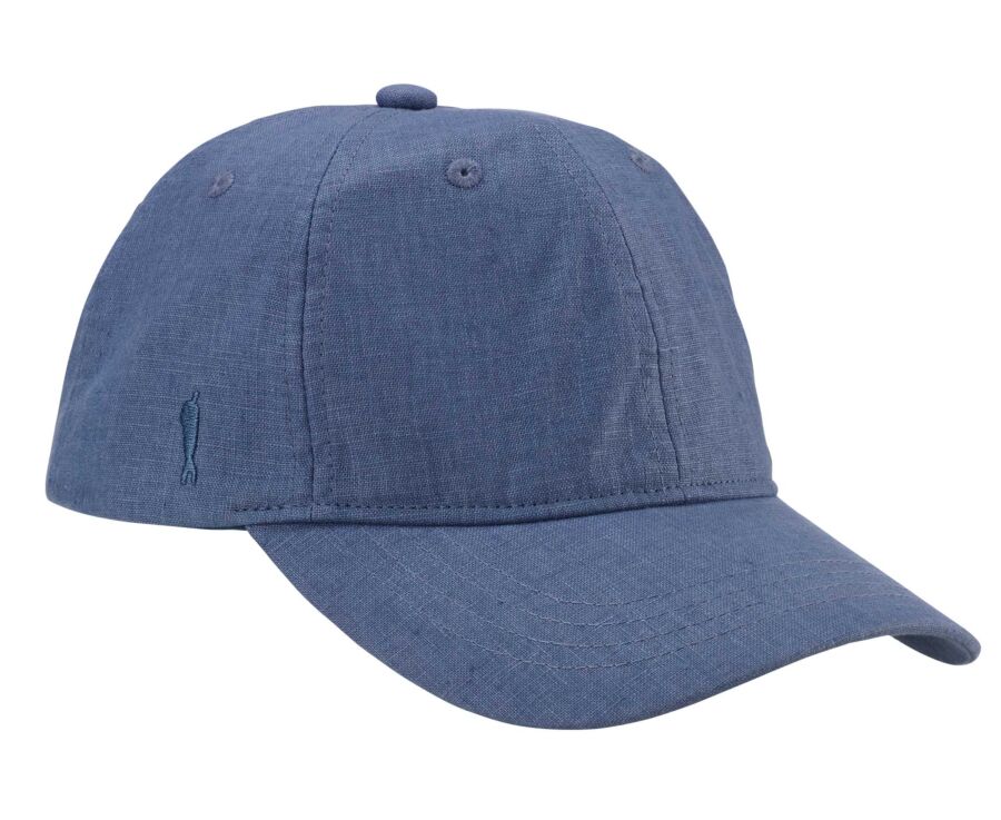 Men's Steel Blue Linen baseball cap - BRADWELL II