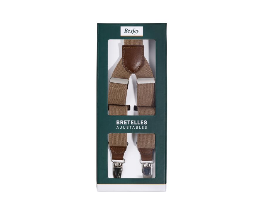 Dark Beige Braces with Chestnut Details