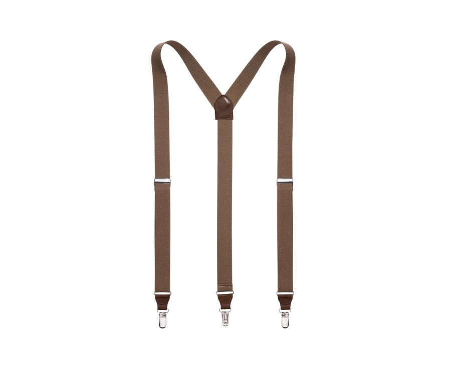 Dark Beige Braces with Chestnut Details