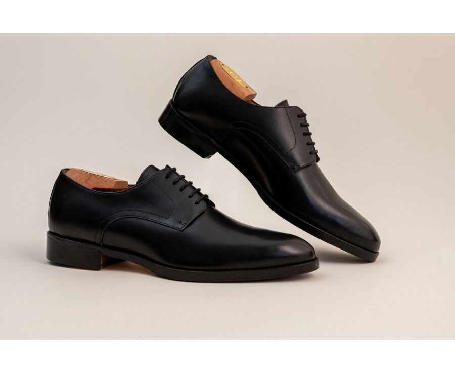 Men’s black leather derby shoes - MIDFORD PATIN
