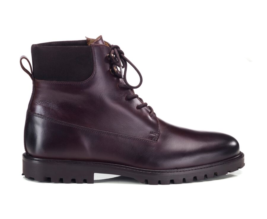 Men's lace-up chocolate leather high boot - KEYSTONE II GOMME