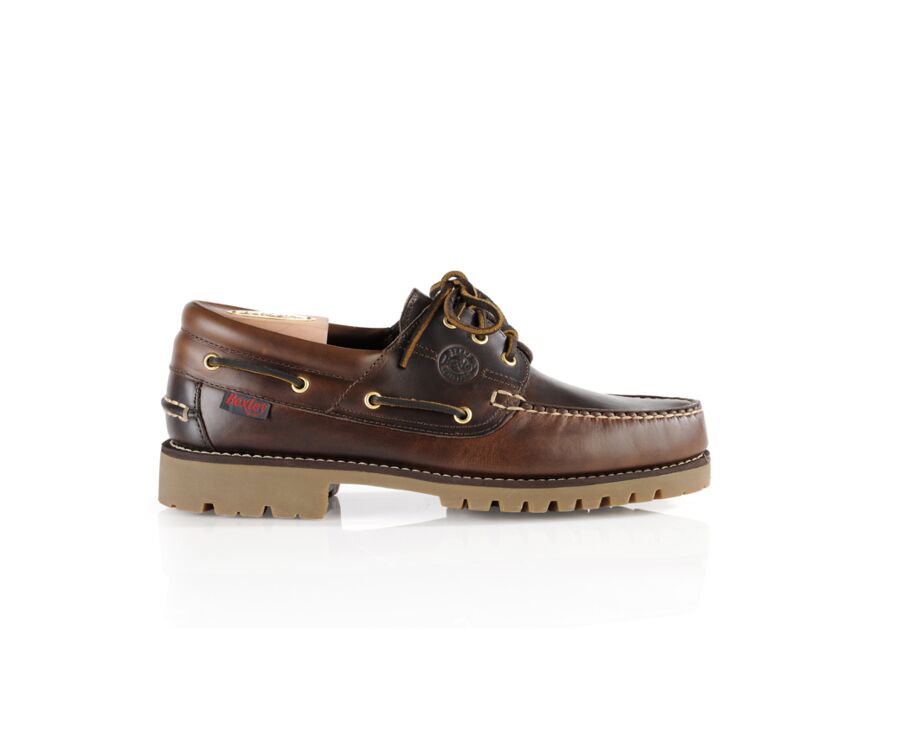 Dark Brown Leather Boat Shoes - BOCA RATON