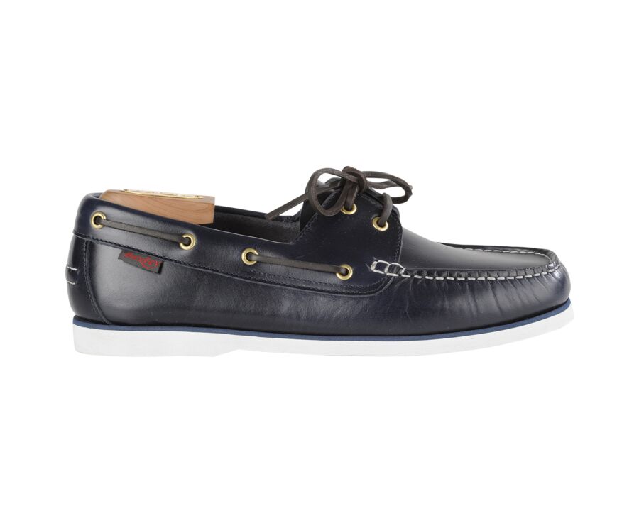 Mens navy leather boat shoes shop