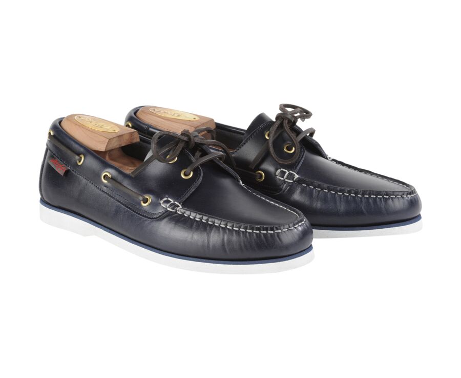 Navy Leather Boat Shoes Trawler Bexley