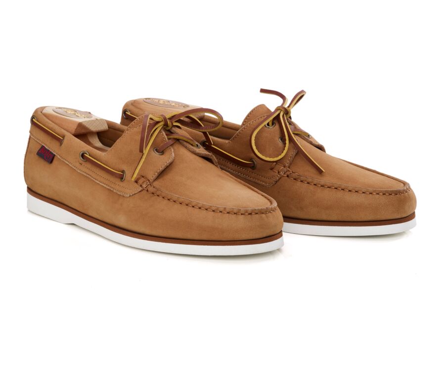 Men’s Camel Nubuck Boat Shoes - TRAWLER